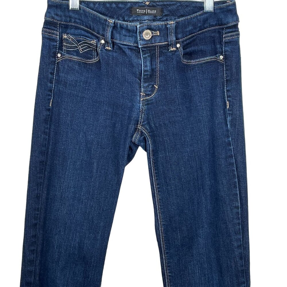 White House Black Market Dark Blue Straight Leg Jeans - Picture 3 of 13